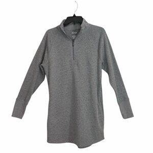 TEK GEAR ULTRA SOFT FLEECE WOMENS GRAY TUNIC LONG SWEATSHIRT POCKETS SIZE LARGE